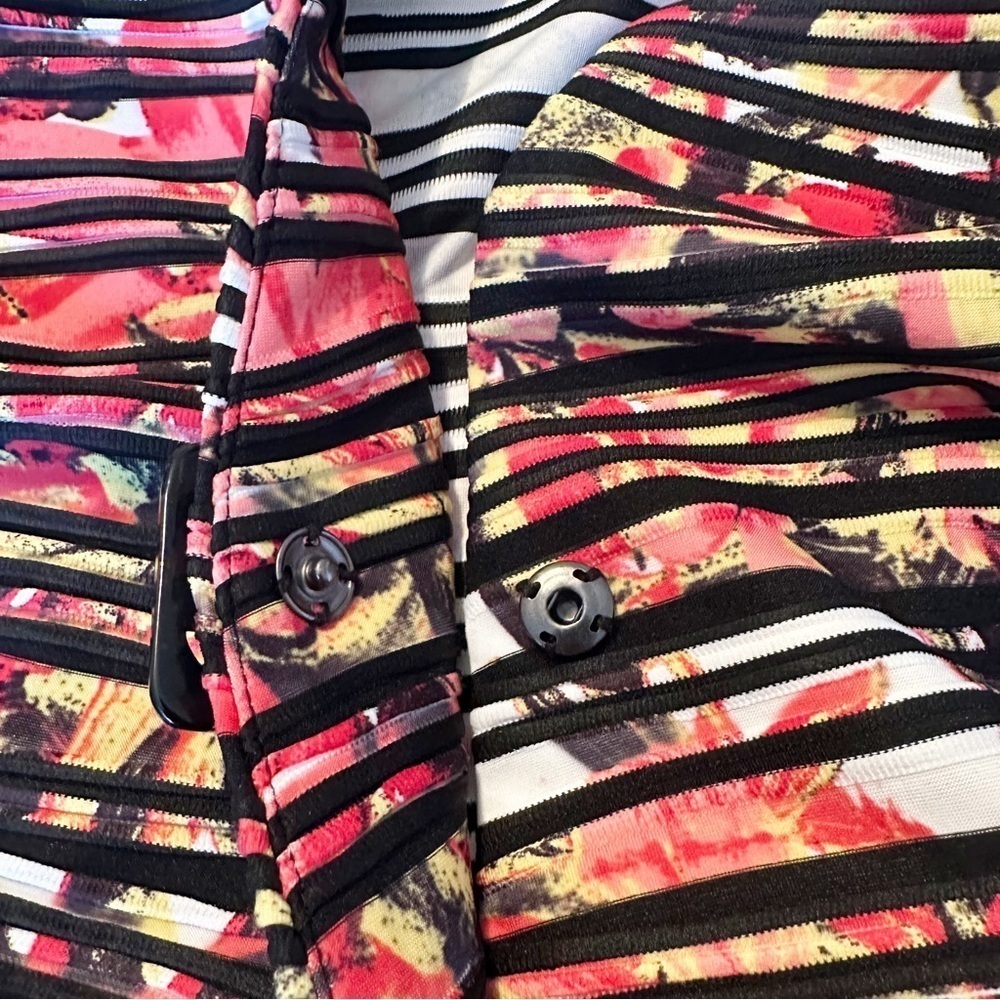 Multiples Asymmetrical Hem Button Stripe Floral J… - image 7
